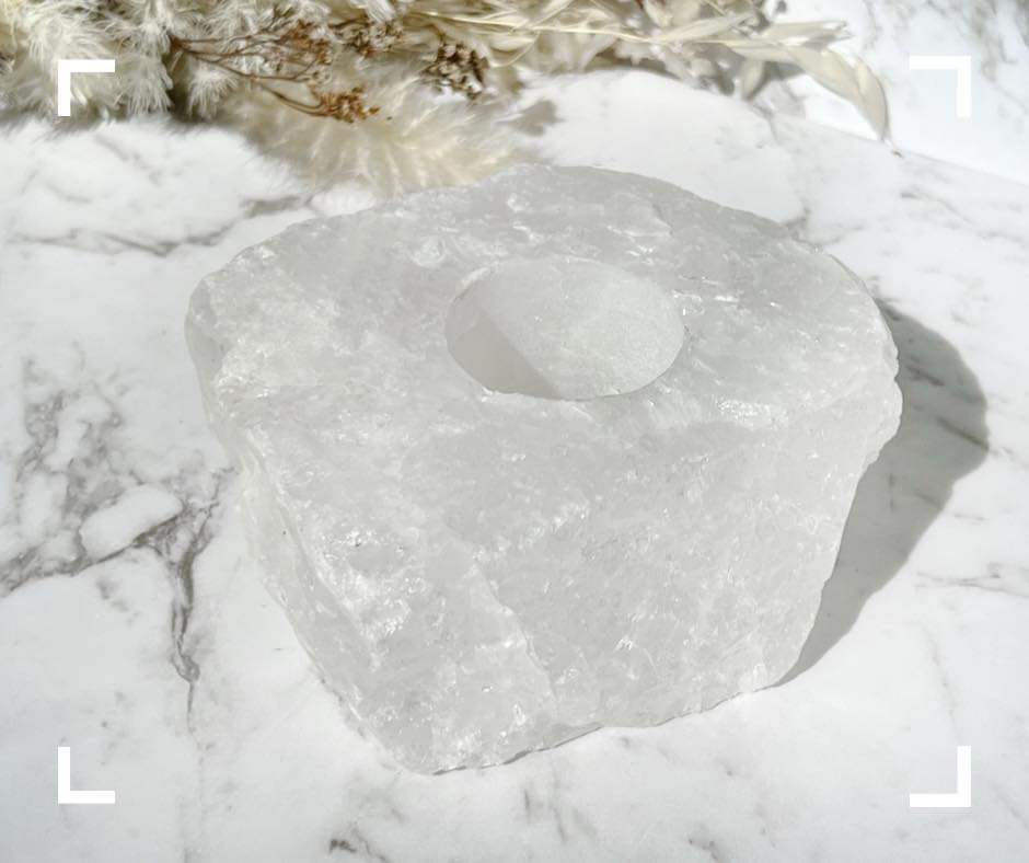 Clear Quartz Crystal Candle Holder