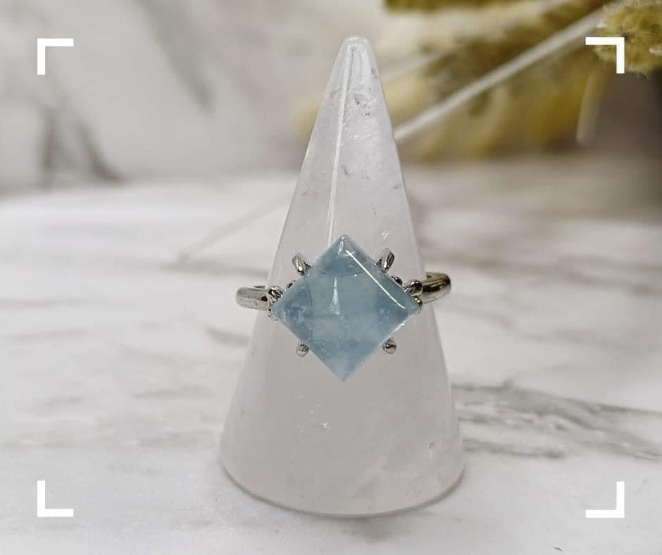 Aquamarine Crystal Ring