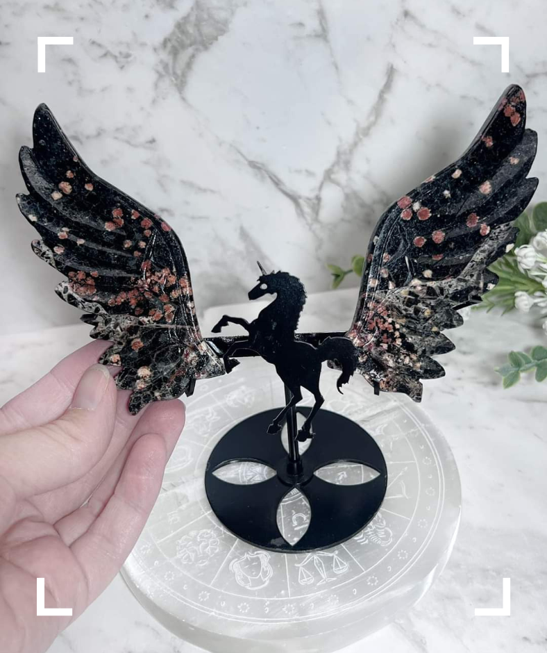 Spinel In Matrix Crystal Unicorn With Stand