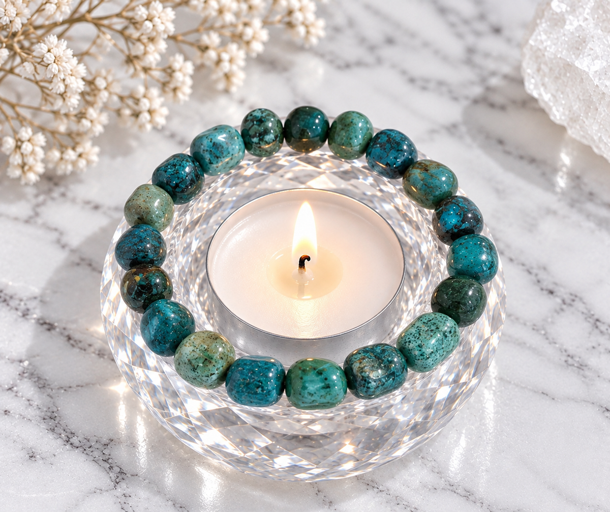 Med African Turquoise Crystal Bracelet