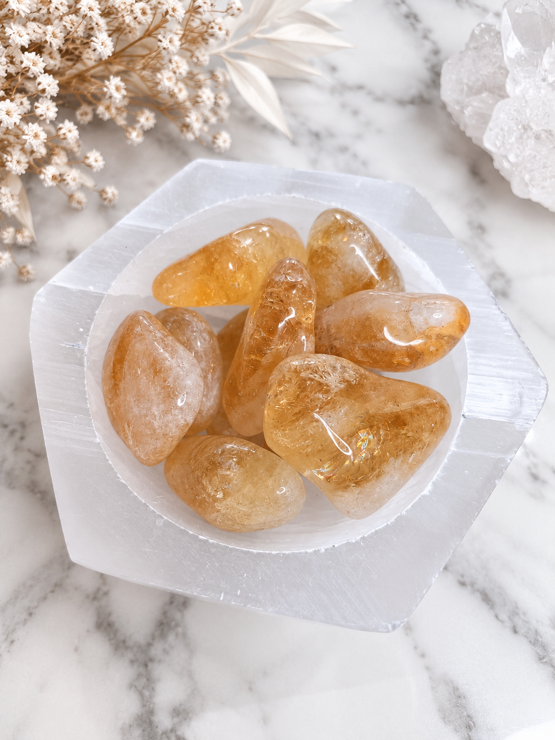 Heat Treated Citrine Crystal Tumble