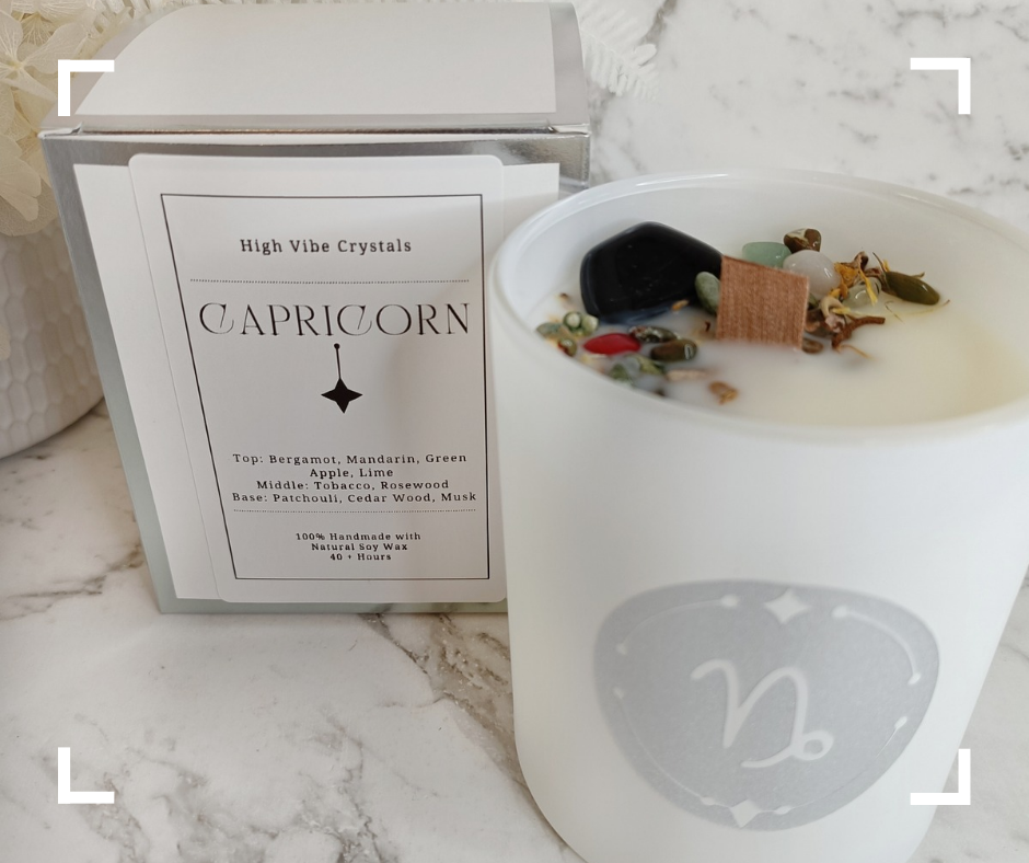 Capricorn Crystal Candle