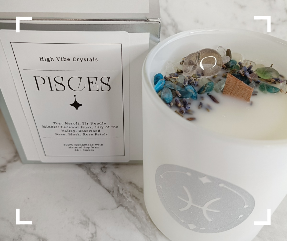 Pisces Crystal Candle