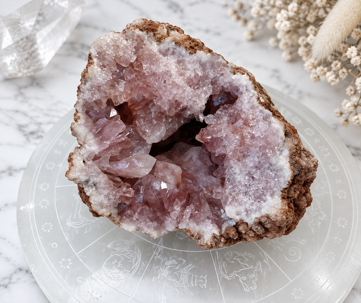 Pink Amethyst Crystal Geode