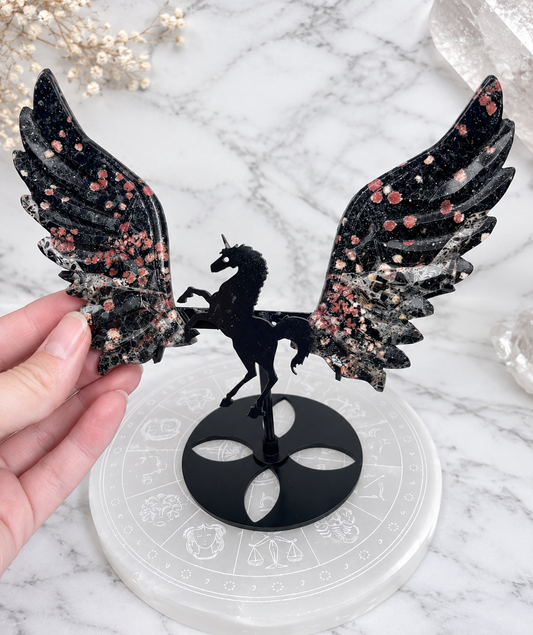 Spinel in Matrix Crystal Unicorn With Stand