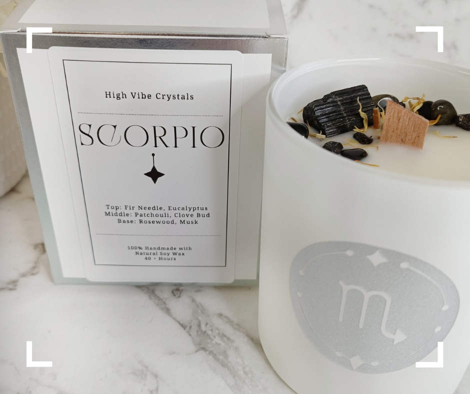 Scorpio Crystal Candle