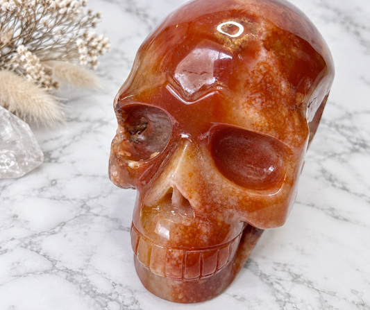 Carnelian Crystal Skull