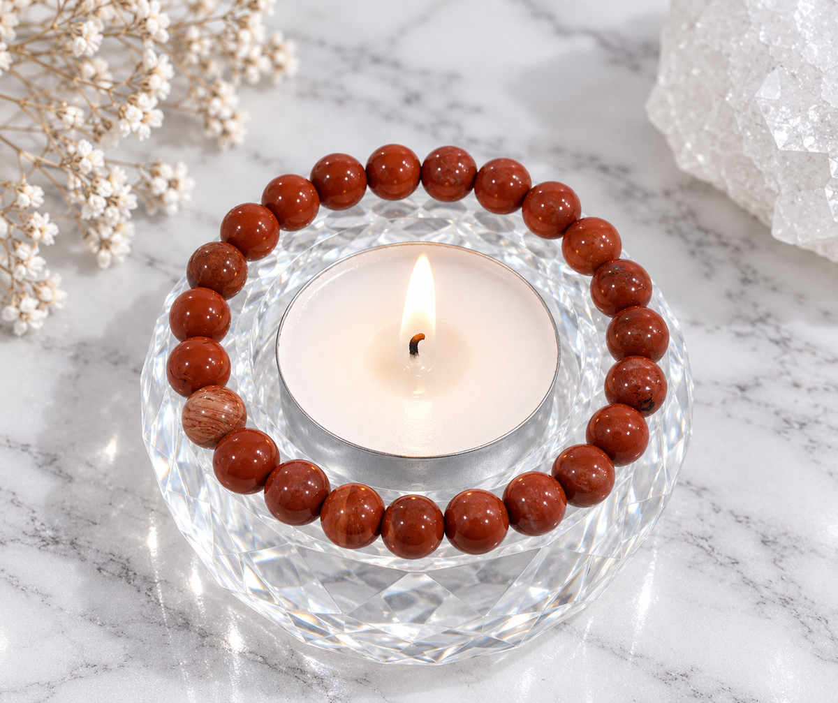 Med Red Jasper Crystal Bracelet