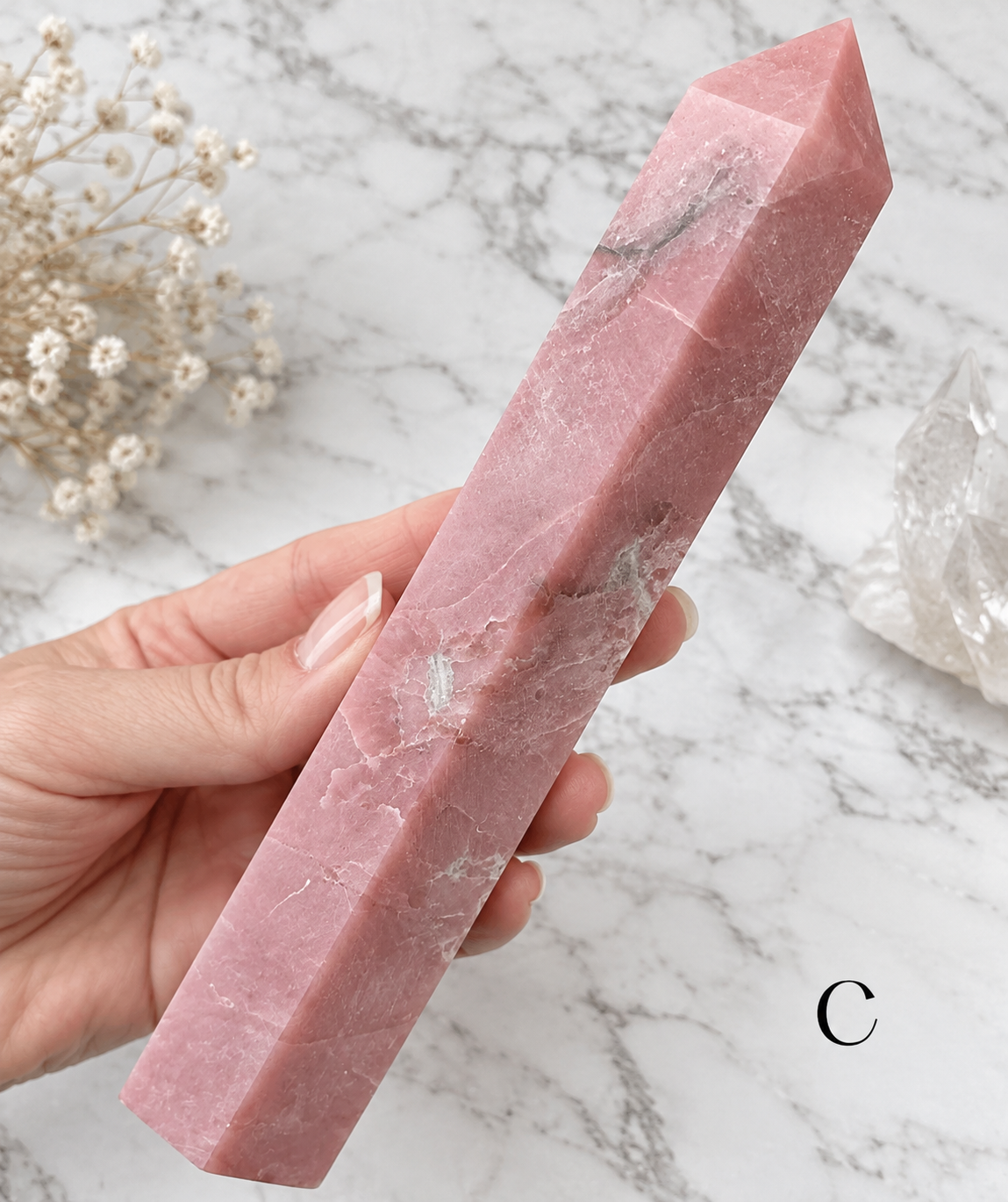 Pink Opal Crystal Tower