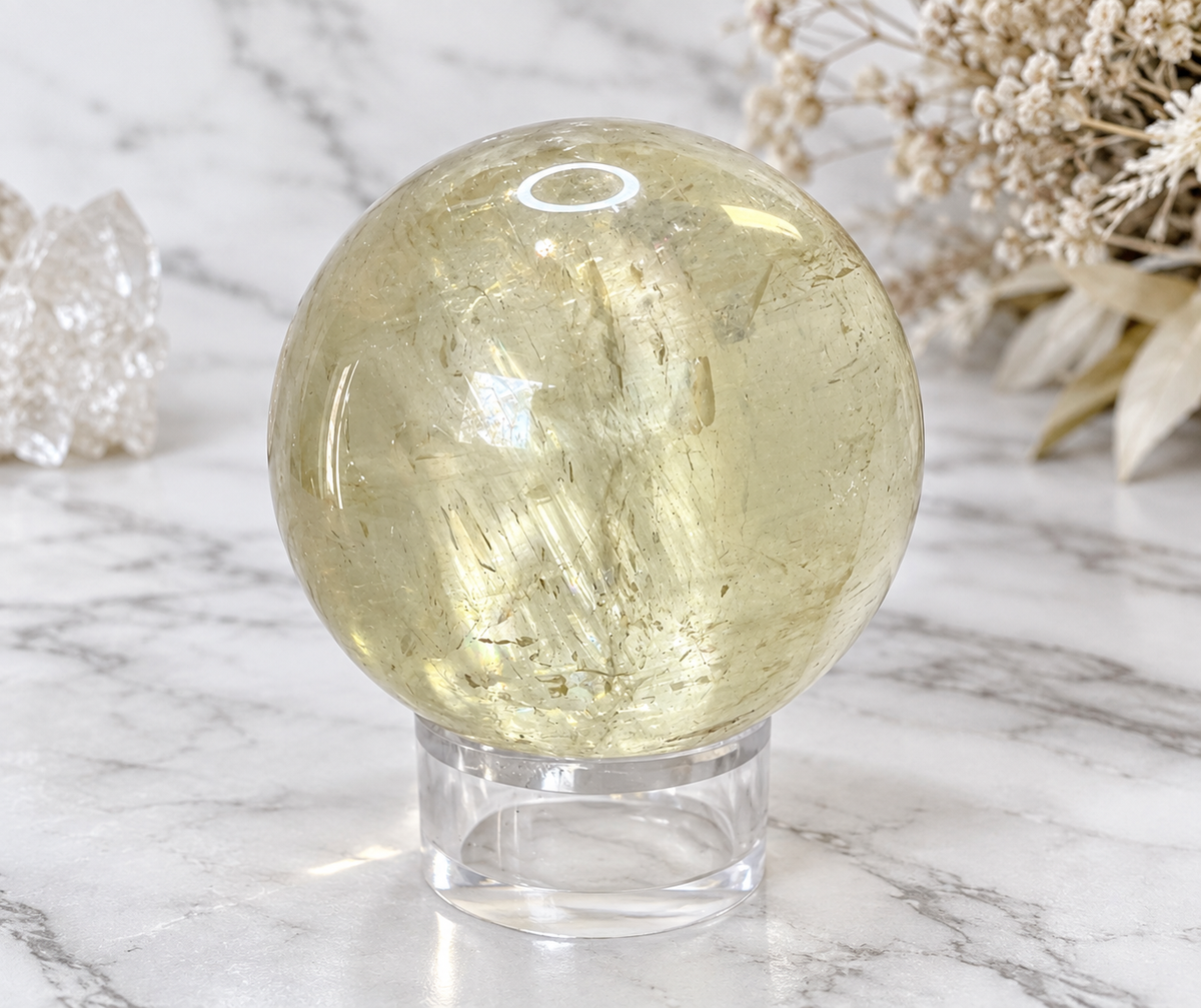 Honey Calcite Crystal Sphere
