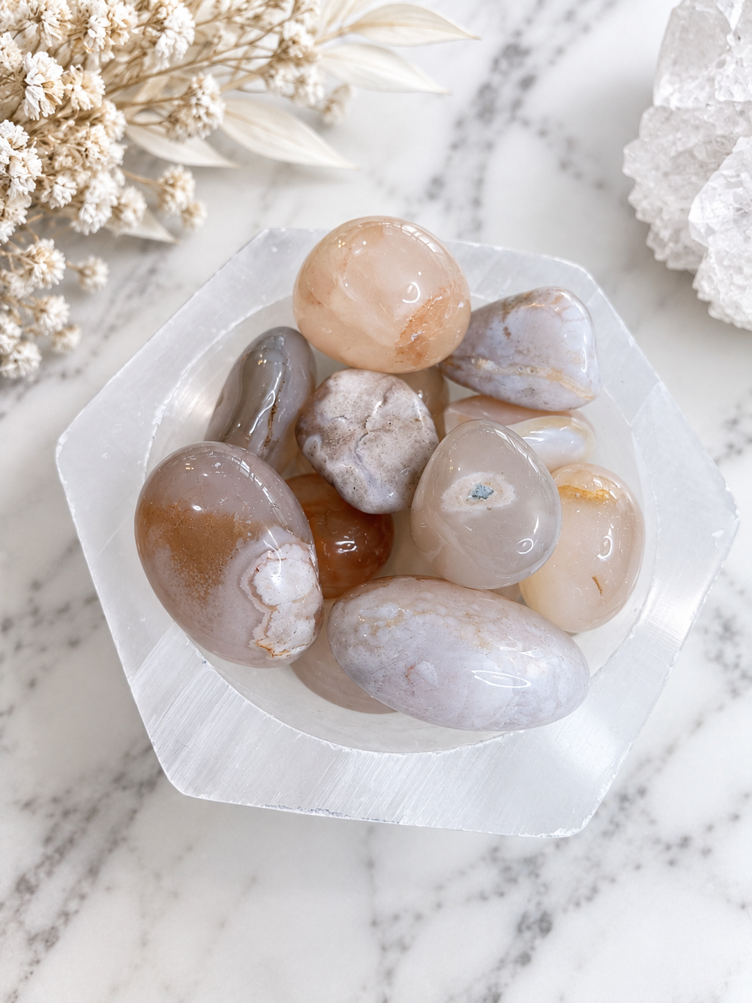 Flower Agate Crystal Tumble