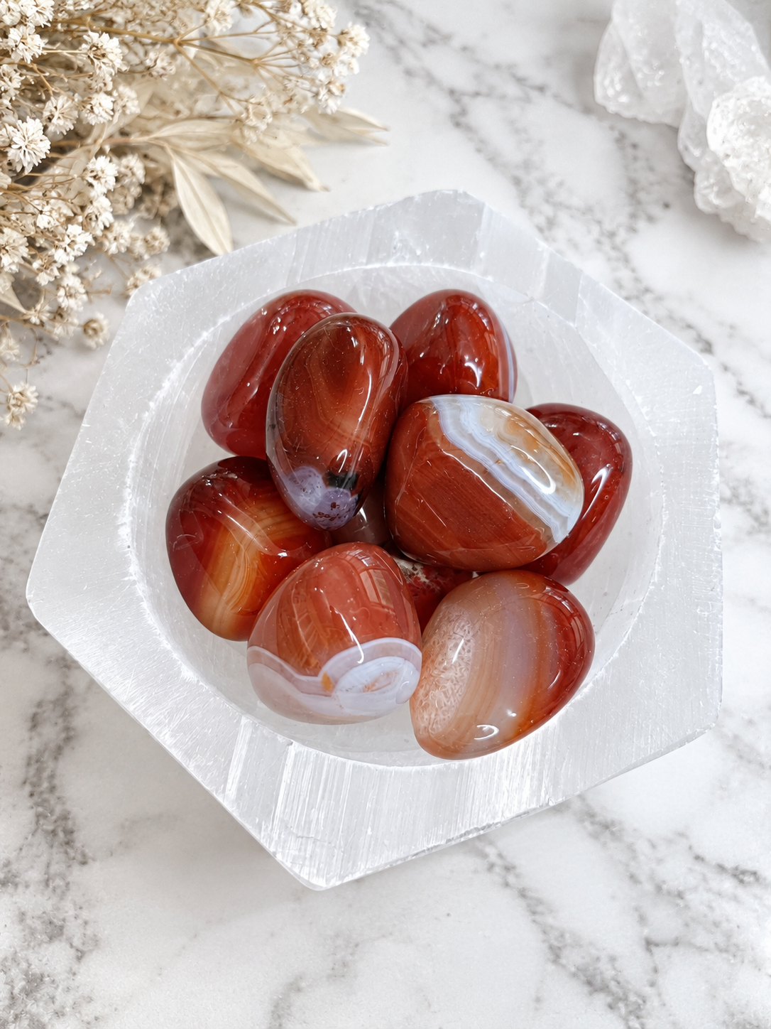 Banded Carnelian Crystal Tumble