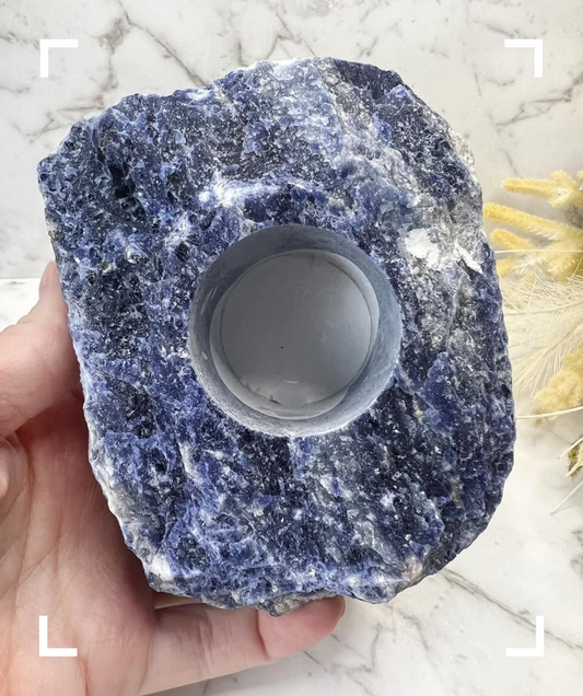 Sodalite Crystal Candle Holder
