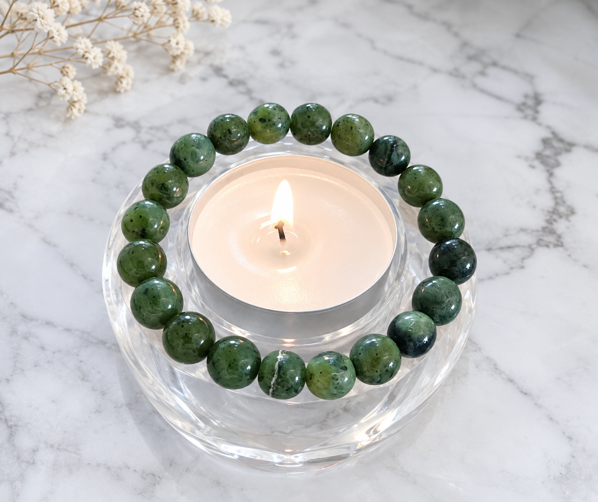 Lrg Nephrite Jade Crystal Bracelet