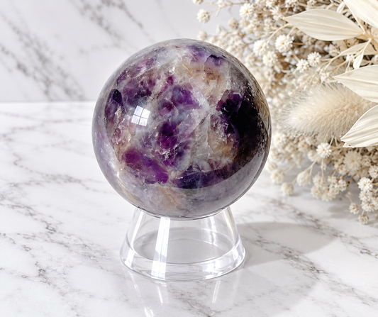 Chevron Amethyst Crystal Sphere