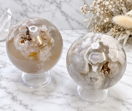 Flower Agate Crystal Sphere