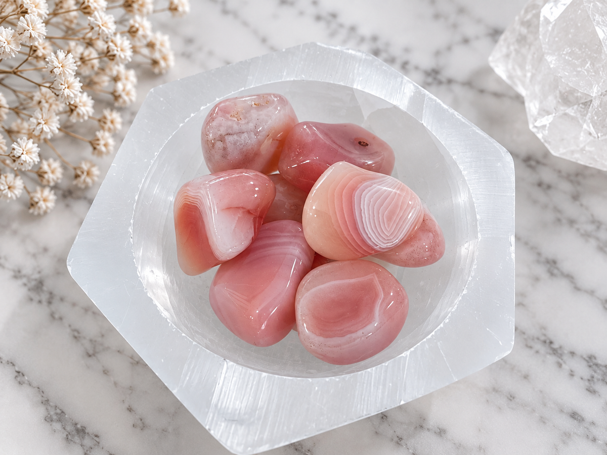 Peach Botswana Agate Crystal Tumble