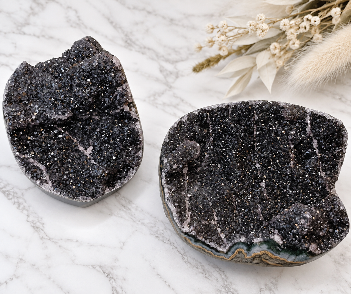 Black Sugar Amethyst Crystal Cluster