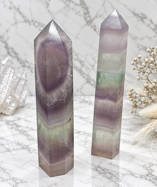 Pastel Lavender Fluorite Crystal Tower