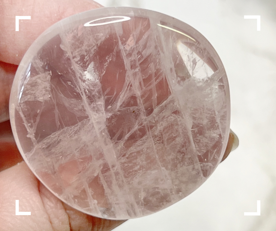 Rose Quartz Crystal Palm Stone
