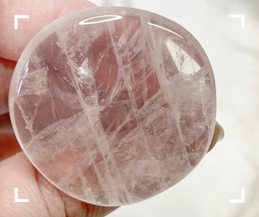 Rose Quartz Crystal Palm Stone