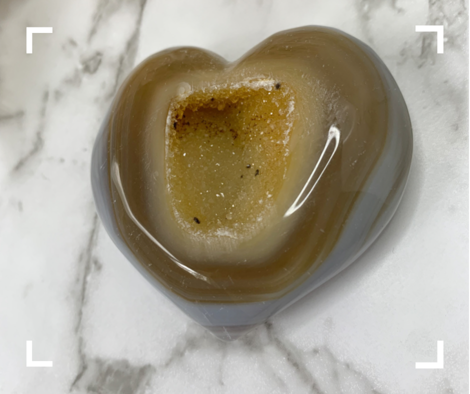 Sugar Druzy Agate Crystal Heart