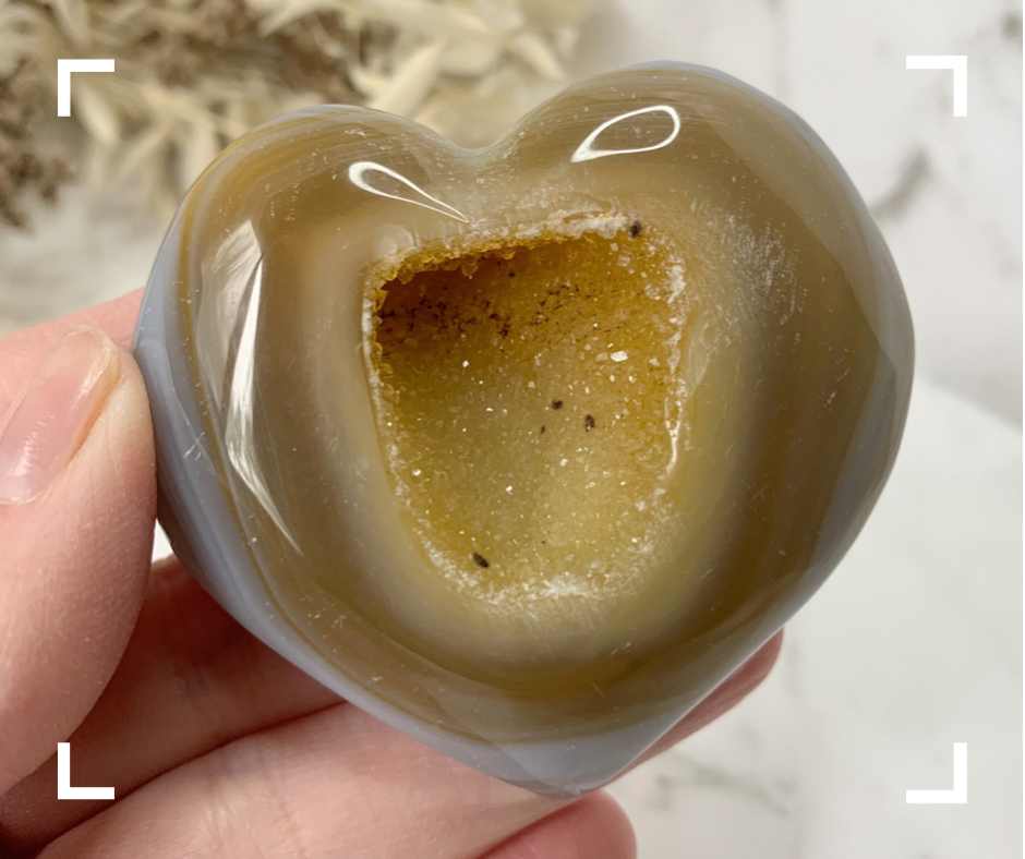 Sugar Druzy Agate Crystal Heart