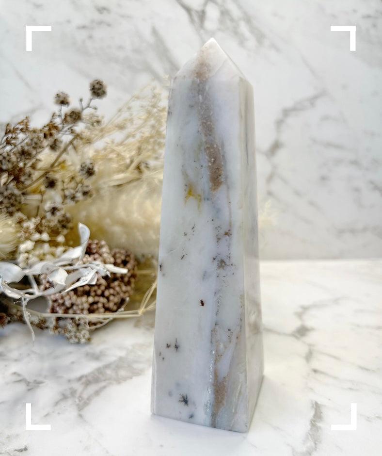 Peruvian Pink Opal Crystal Obelisk