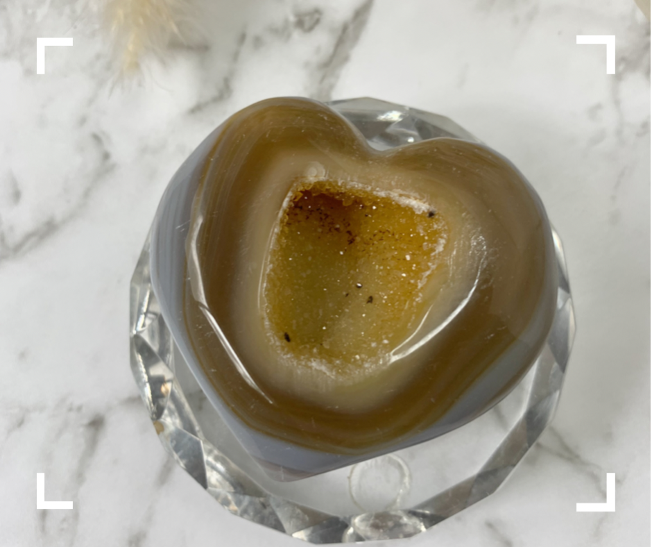 Sugar Druzy Agate Crystal Heart