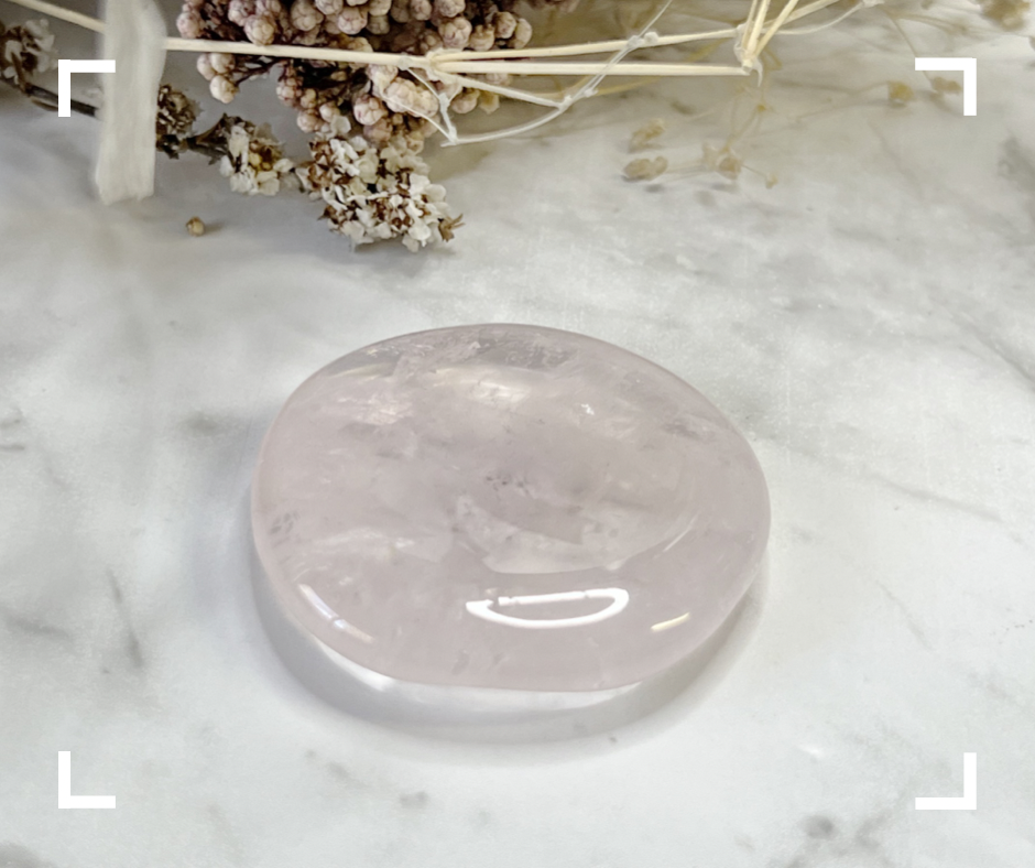 Rose Quartz Crystal Palm Stone