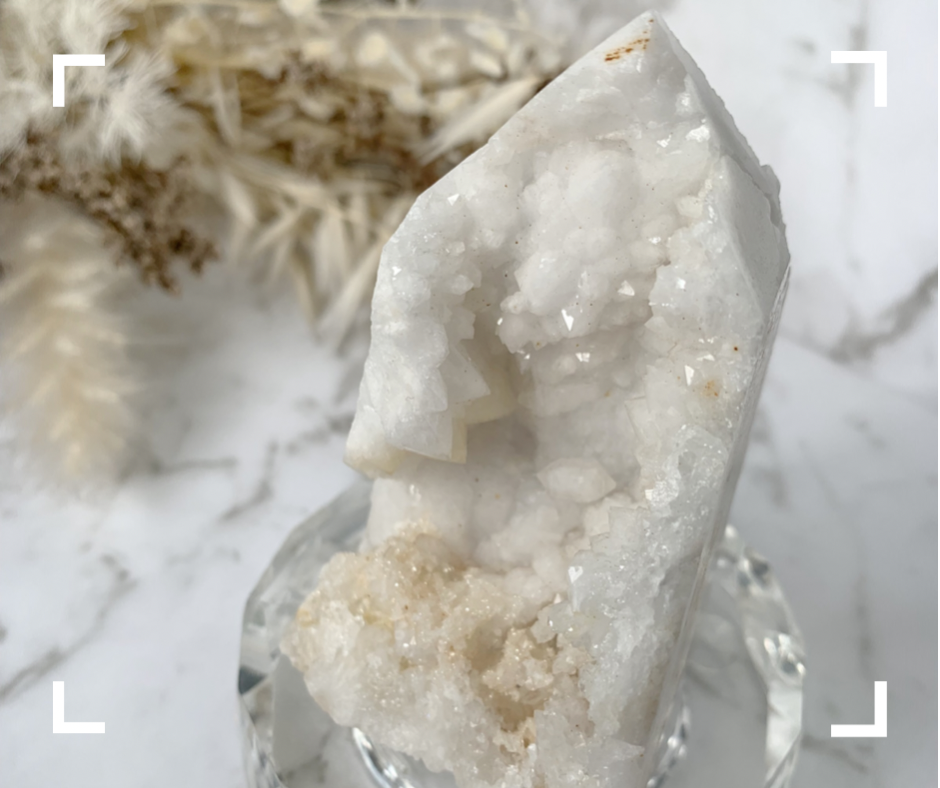 Druzy Quartz/Agate Crystal Geode Point 1