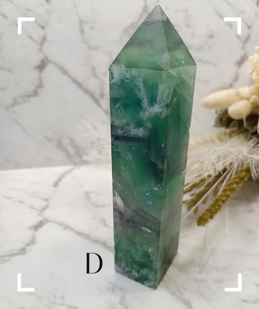 Feather Fluorite Crystal Tower