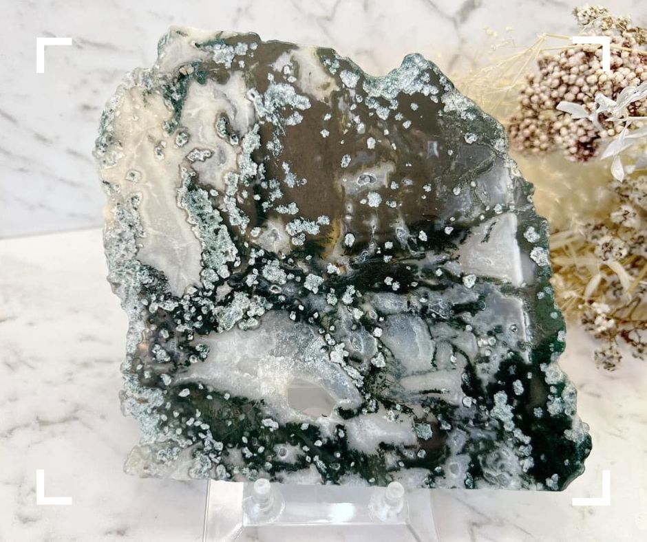 Moss Agate Crystal Slice 1