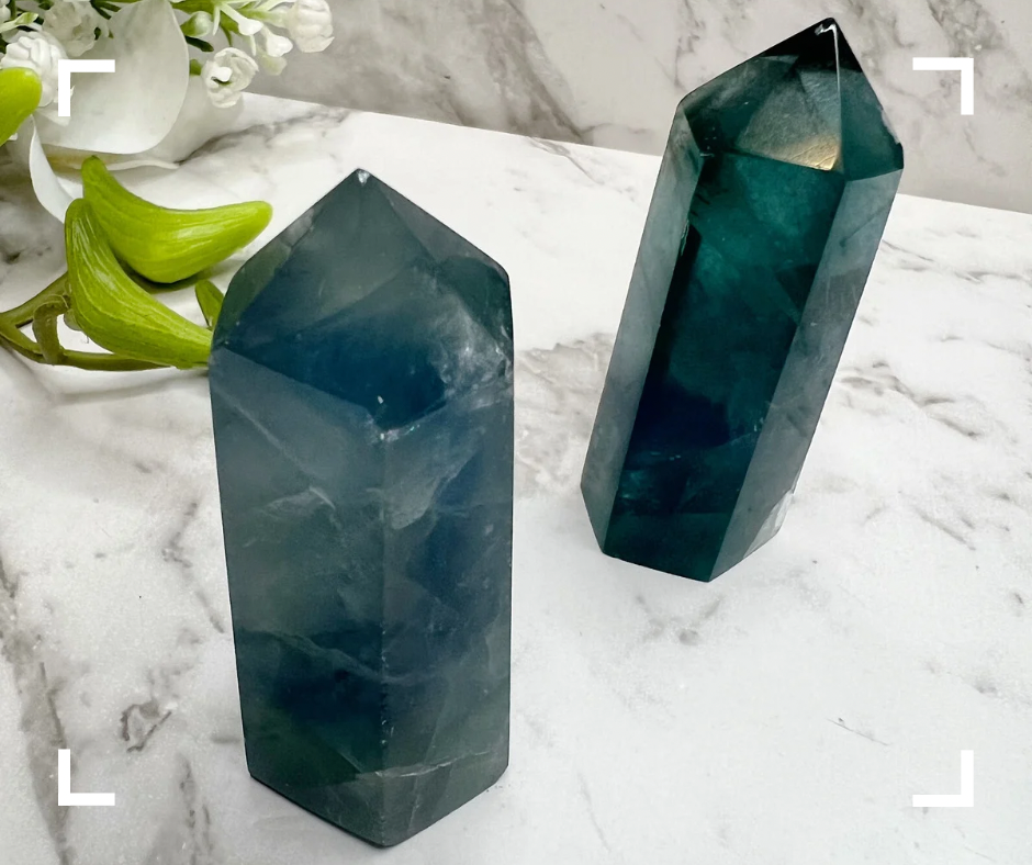 Blue Fluorite Crystal Tower