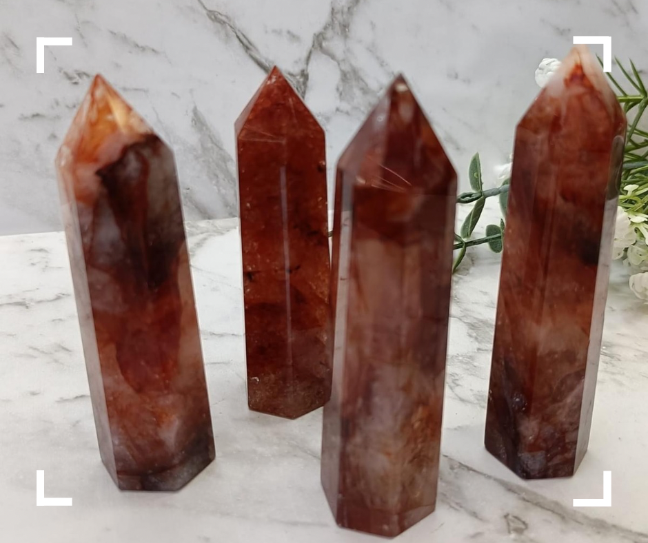 Fire Quartz Crystal Tower (Hematoid Quartz)