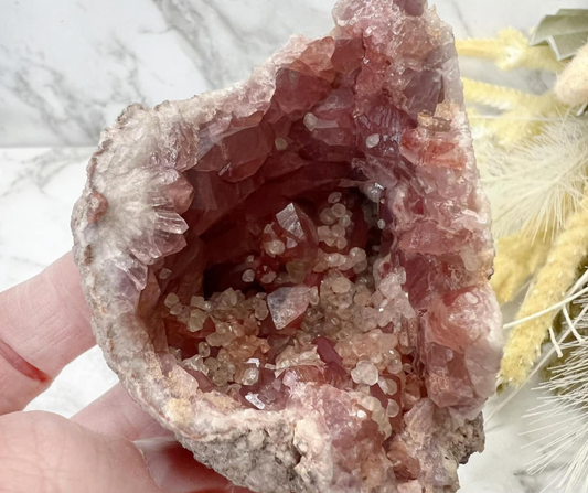 Druzy Pink Amethyst Crystal Geode
