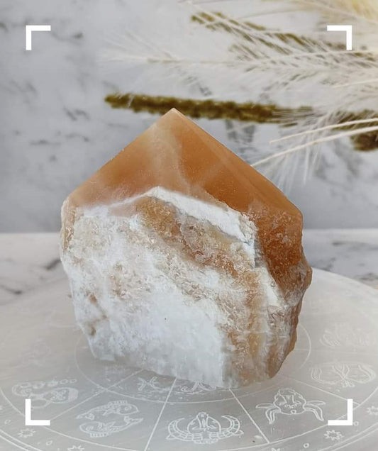 Orange Calcite Crystal Cupcake Rough Point