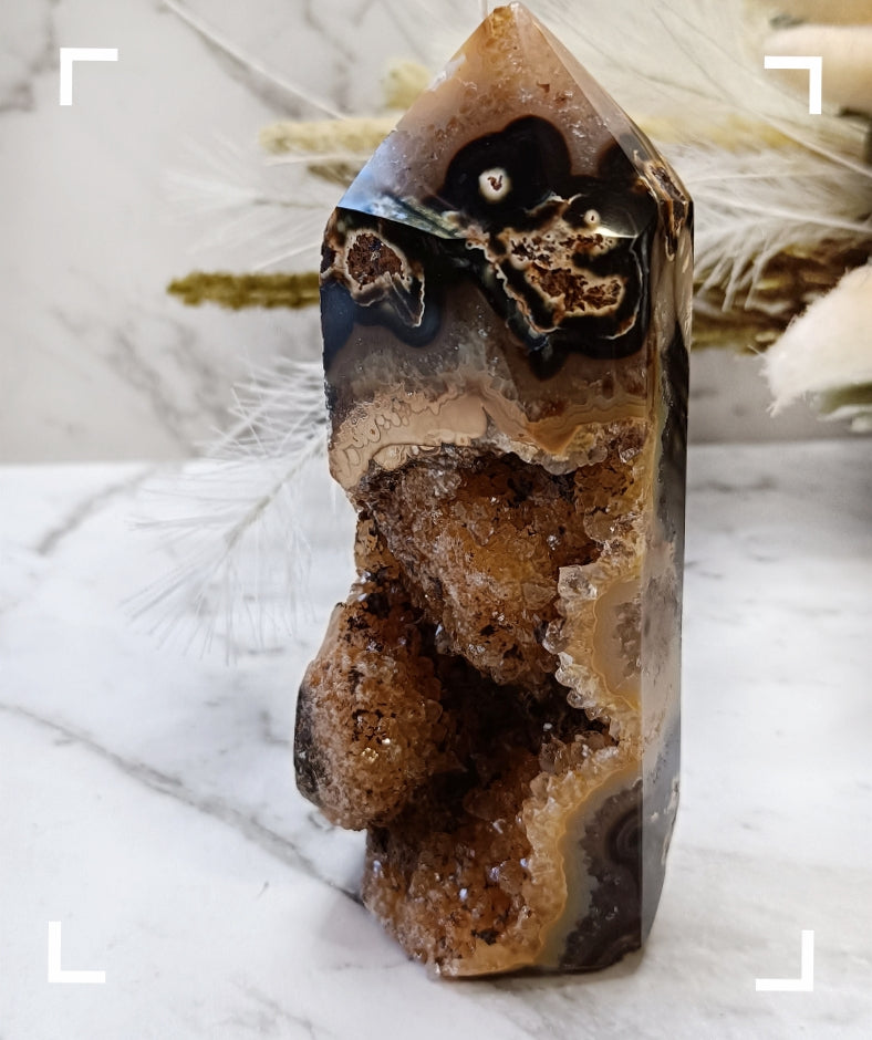 Druzy Agate Crystal Tower