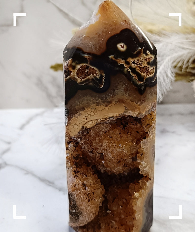 Druzy Agate Crystal Tower