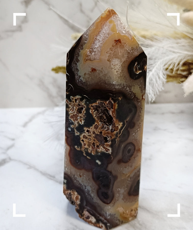 Druzy Agate Crystal Tower