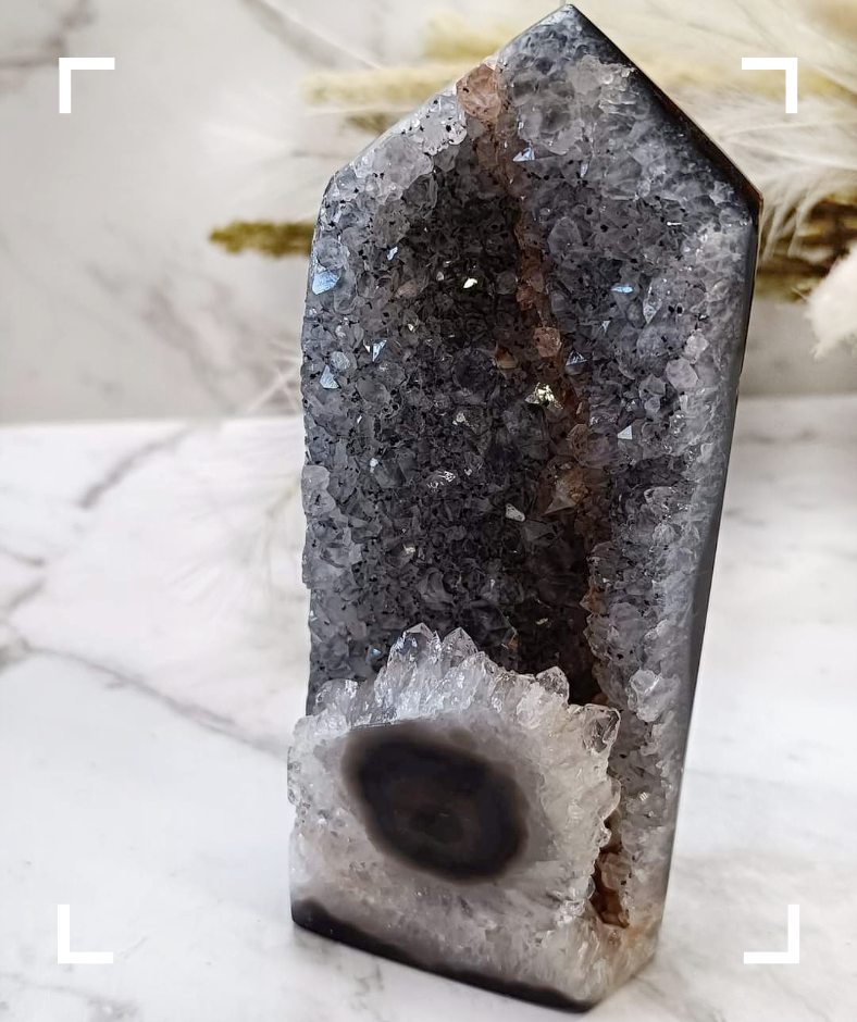 Druzy Agate Crystal Tower