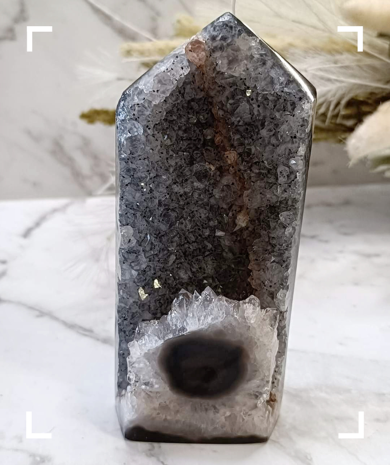 Druzy Agate Crystal Tower