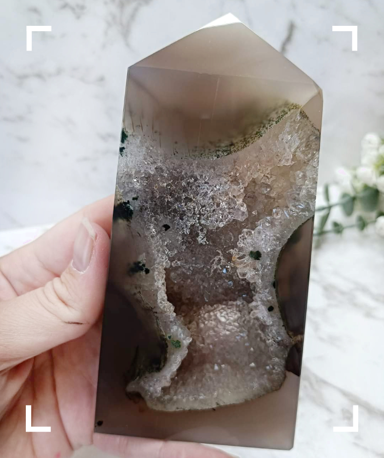 Druzy Agate Crystal Tower