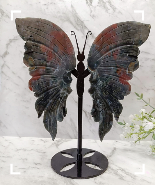 Ocean Jasper Crystal Butterfly With Stand