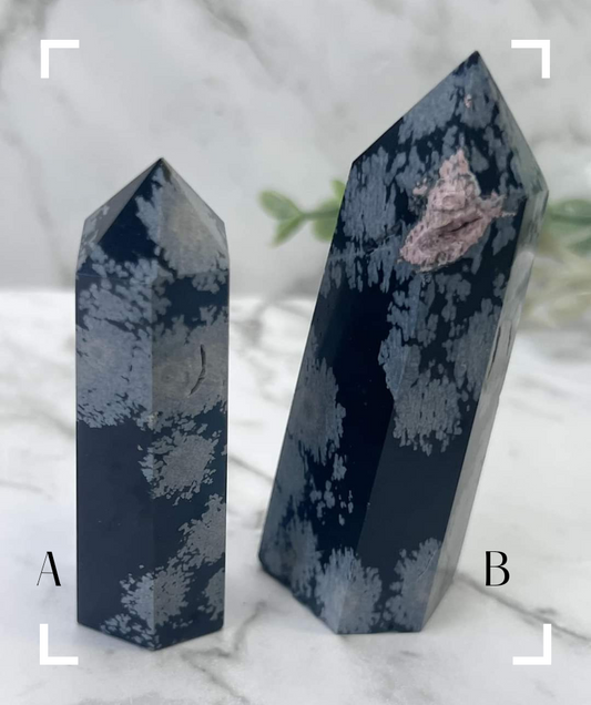Snowflake Obsidian Crystal Tower