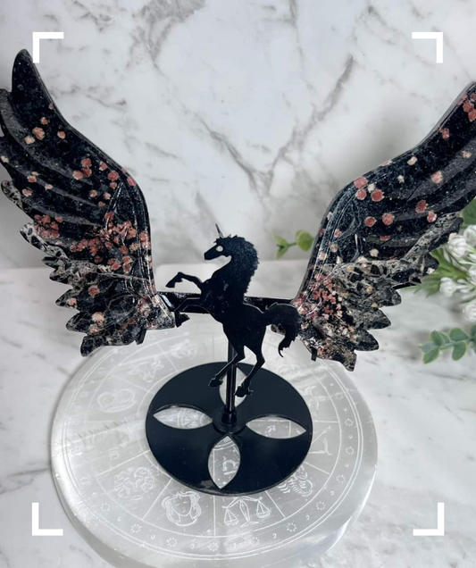 Spinel In Matrix Crystal Unicorn With Stand