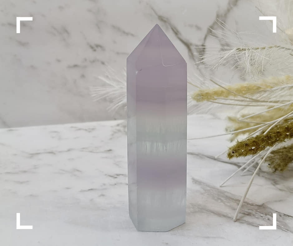 Lavender Fluorite Crystal Tower