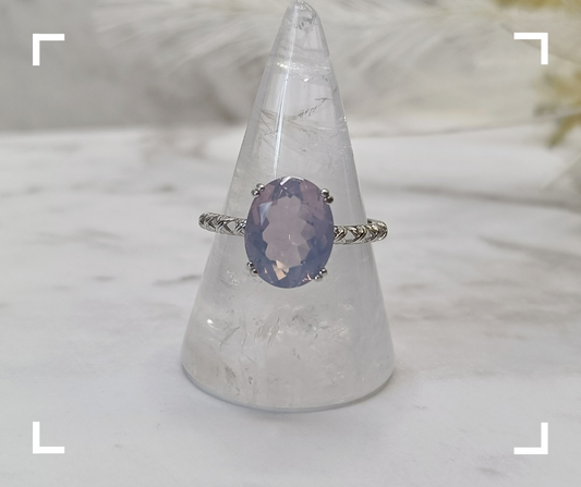 Purple Jade Facited Crystal Ring