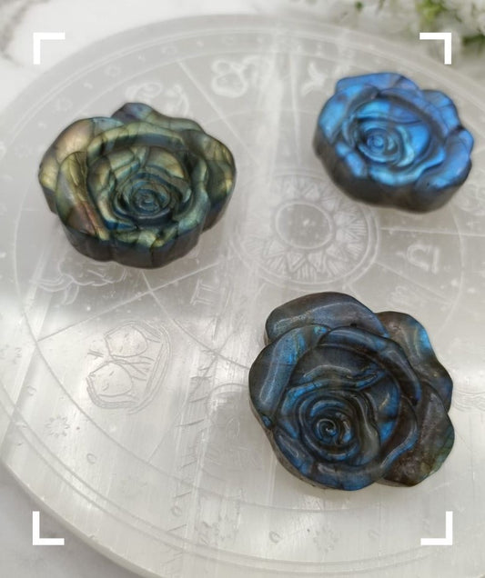 Labradorite Flower Crystal Carving