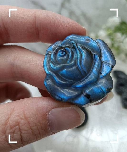 Labradorite Flower Crystal Carving